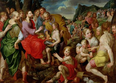 La moltiplicazione dei pani e dei pesci da Ambrosius the Elder Francken or Franck